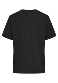Sort kortærmet T-shirt med rund hals, lavet af blød bomuld, med et enkelt design og en afslappet pasform uden grafik eller udsmykninger.