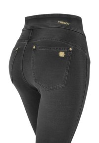 Freddy VITA ALTA CON IMPUNTURE DECORATIVE - Leggings - jeans nero cuciture in tono