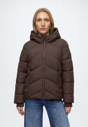 TOM TAILOR, HOODED PUFFER JACKET - Winter jacket - java dark brown