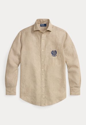 Polo Ralph Lauren, WIMBLEDON CLASSIC FIT LINEN SHIRT - Ing - classic khaki/white