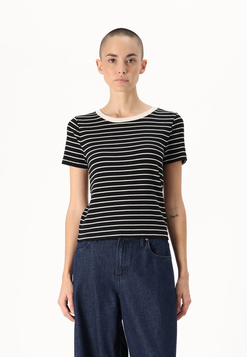 GAP Petite CROP TEE - T-shirt basic - black/white