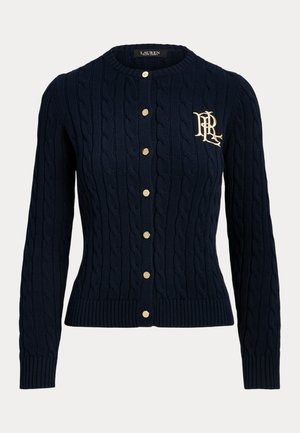 Lauren Ralph Lauren, CABLE KNIT COTTON CARDIGAN - Kardigán - navy