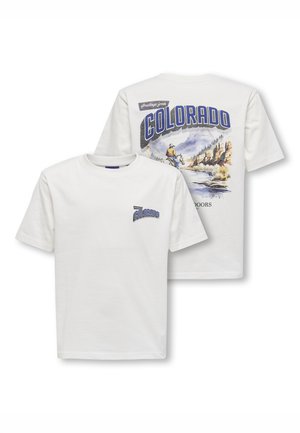 ONLY & SONS junior OSJFRED STATES LIFE TEE - T-shirts med print - cloud dancer