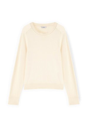 Motivi, MAGLIA RASATA CON PROFILI IN TONO - Sweatshirt - bianco