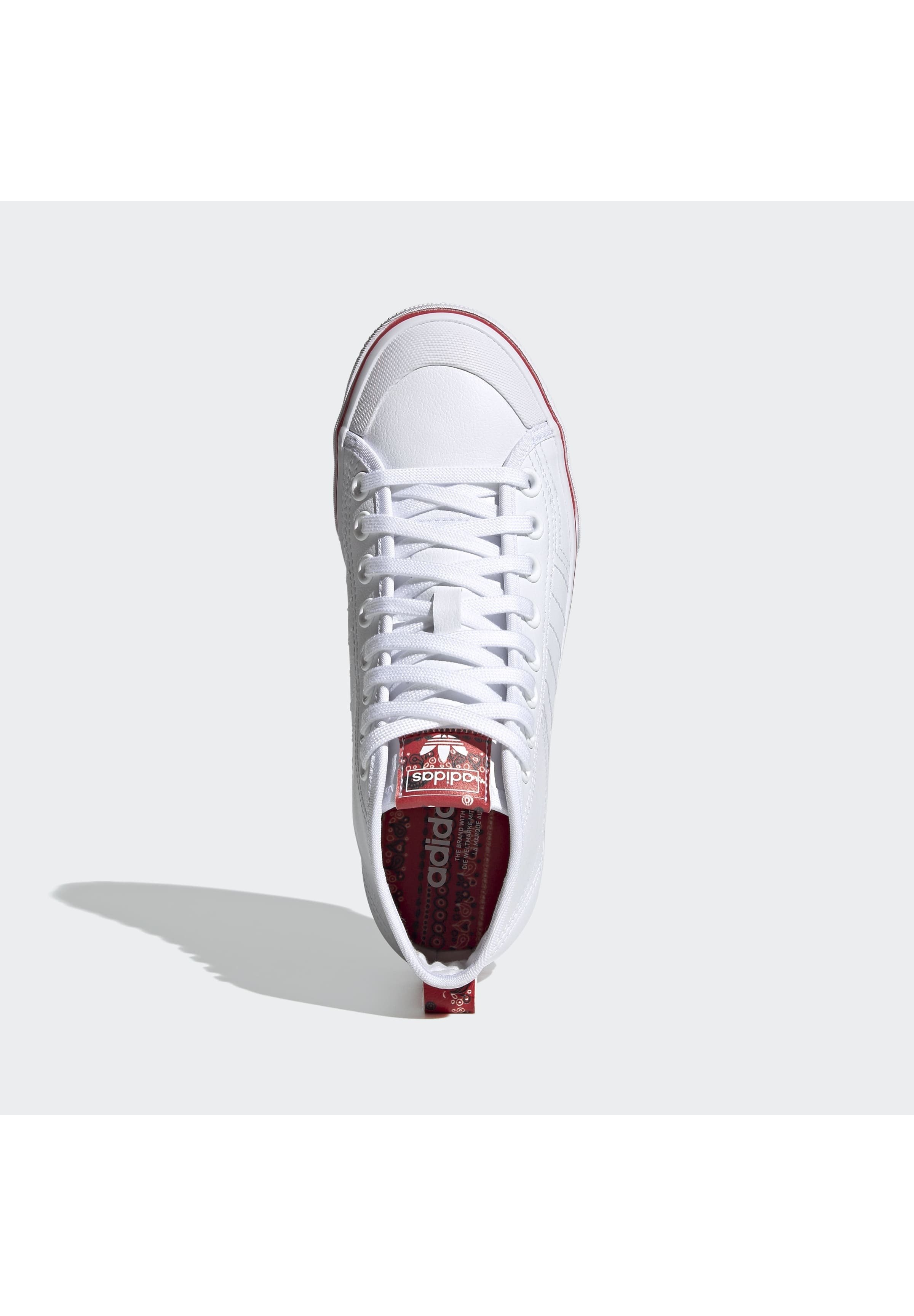 adidas Originals NIZZA PLATFORM ORIGINALS VULCANIZED SHOES HIGH - Trainers  - ftwr white/glory red/core black/white - Zalando.ie