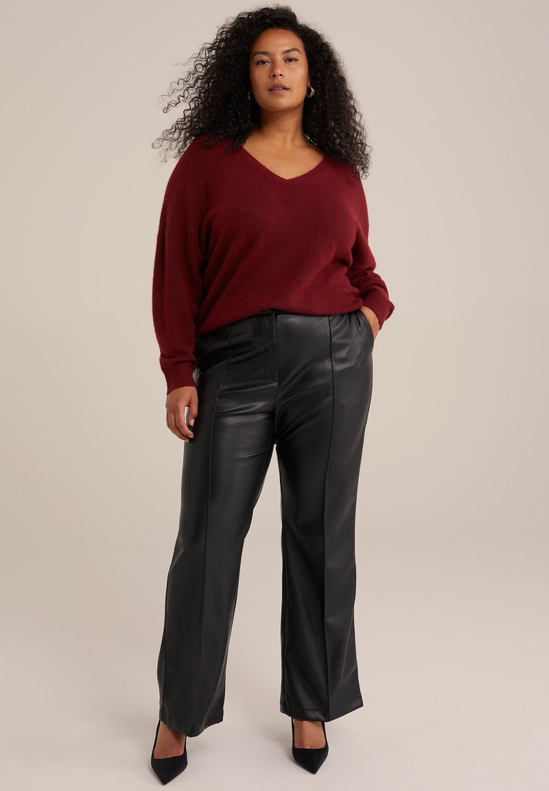 WE Fashion Leren broek zwart