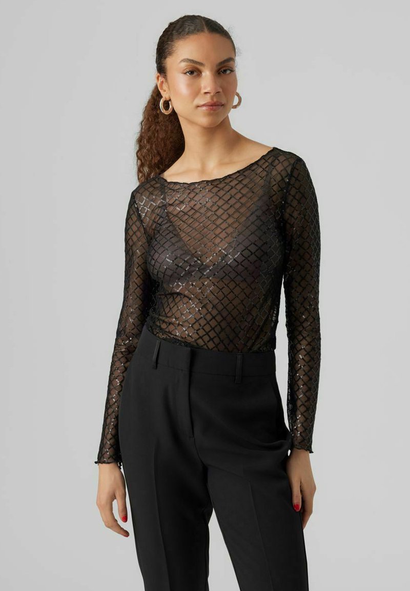 Vero Moda / Damen-Bluse / VMTINA CROCHET LS CROP TOP EXP