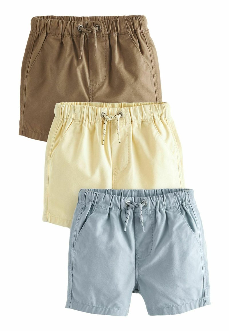 Next 3 PACK - REGULAR FIT - Shorts - tan blue lemon