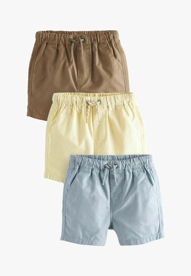 Next 3 PACK - REGULAR FIT - Shorts - tan blue lemon