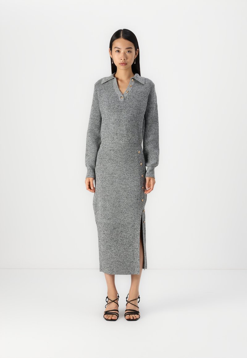 Elisabetta Franchi WOMAN'S DRESS - Φόρεμα-πουλόβερ - nero/burro