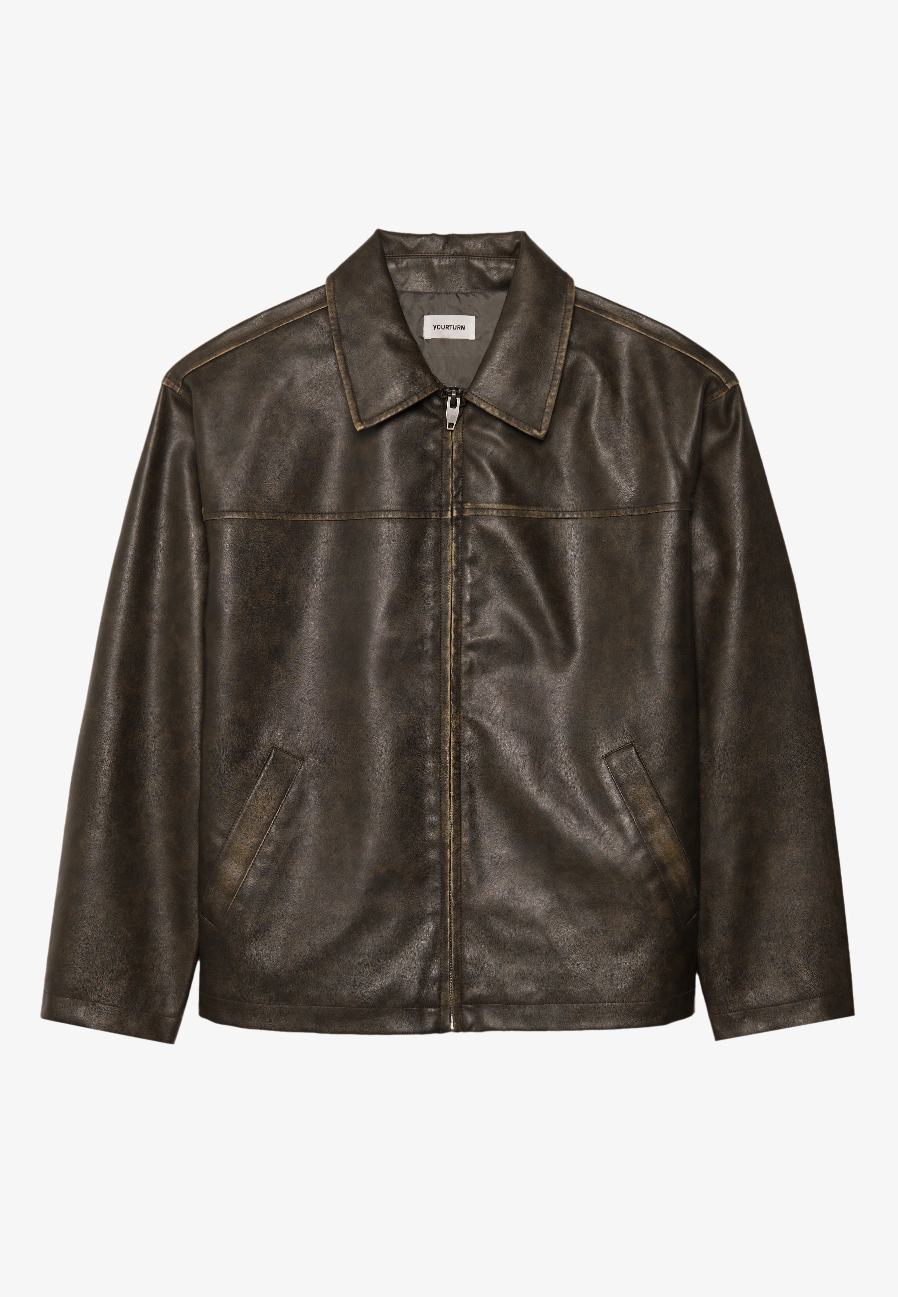 YOURTURN UNISEX OVERSIZED FIT PU JACKET - Faux leather jacket