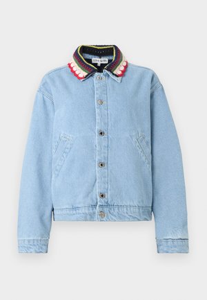 COLLARED CROPPED BOMBER - Teksajakk - blue