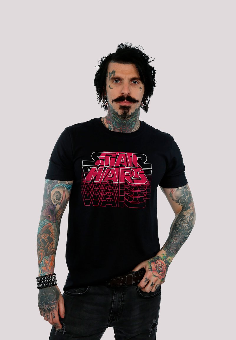 F4NT4STIC STAR WARS BLENDED LOGO PREMIUM KRIEG DER STERNE FAN MERCH DA - T-shirt imprimé - black