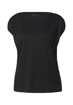 Street One, DROPPED SHOULDER SHIRT MIT RAFFUNG - Camiseta básica - black