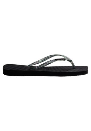 HAVAIANAS FLIP FLOP SQUARE LOGO METALLIC - Klipklapper - black
