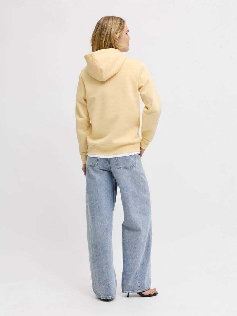 Sweat à Capuche Campus Jaune Primevère - Taille 38 Femme - Coupe Ample - Occasion Bon état (usure Visible)