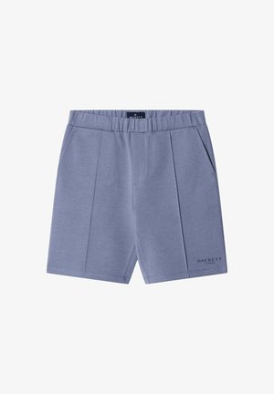 Svijetloplave ležerne kratke hlače s elastičnim pojasom, bočnim džepovima, prednjim naborima i logotipom "Hackett London" na donjem dijelu lijeve nogavice.
