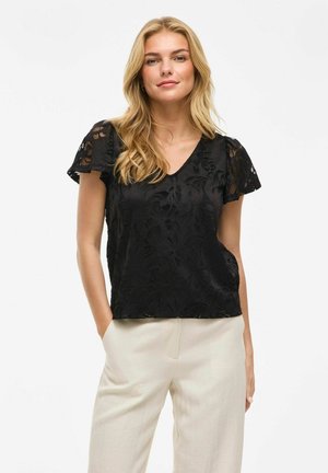 VILA KURZEN ÄRMELN  - Blouse - black