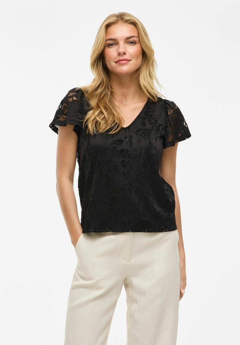 VILA KURZEN ÄRMELN  - Bluse - black