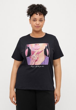 CARCHRISTA O NECK - T-shirt estampada - black