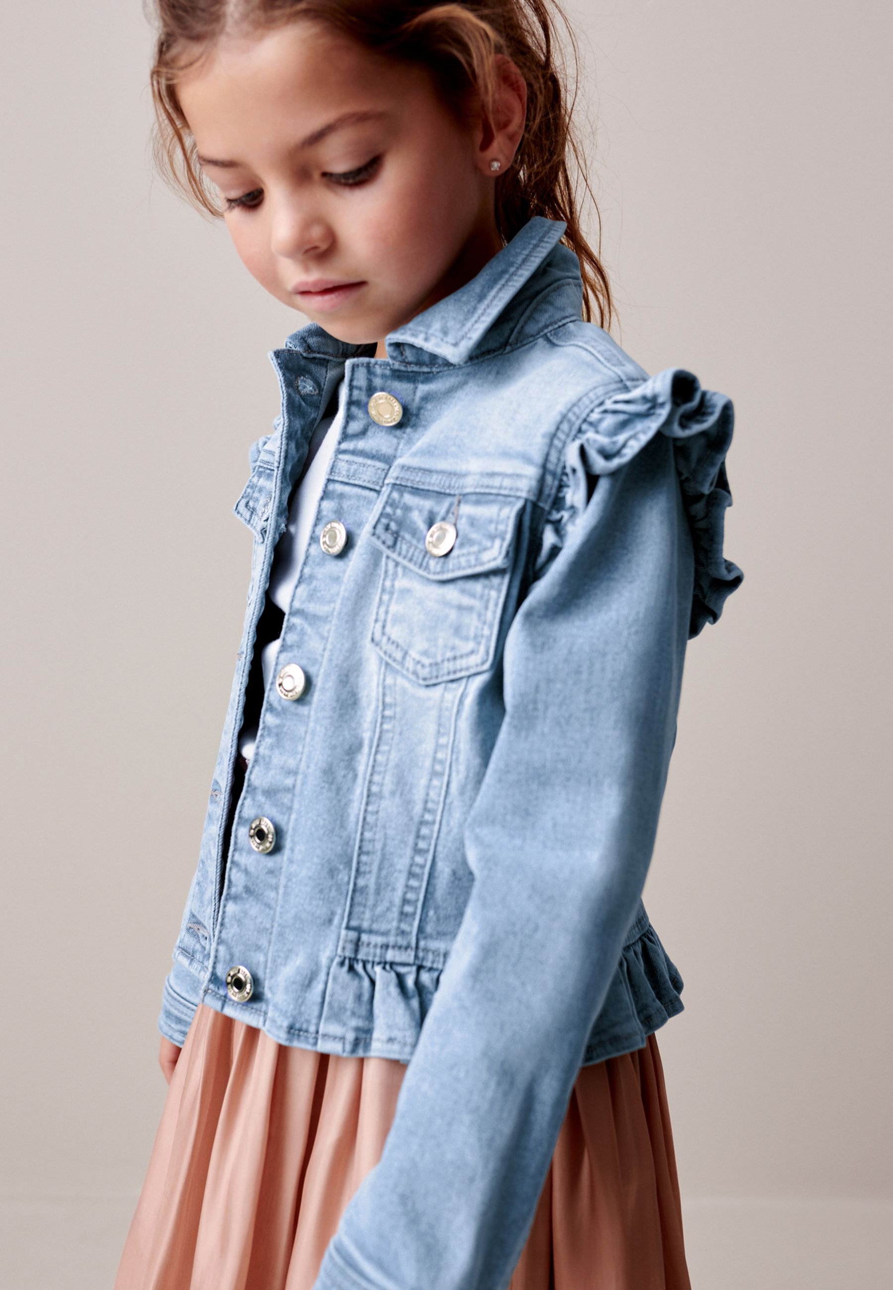 Veste Courte En Denim Blanc Pepe Jeans Pour Fille - Coupe Boxy Avec Bordures Métalliques - Look Authentique Stone Wash