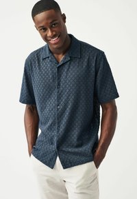 Next BRODERIE SHORT SLEEVE   REGULAR FIT - Košile - navy