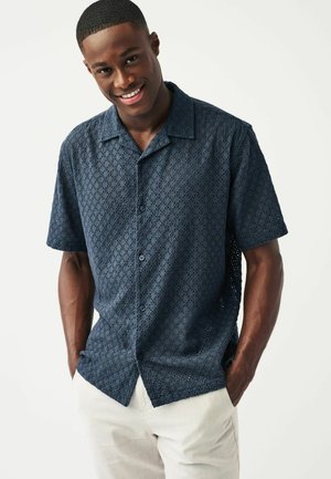 Next BRODERIE SHORT SLEEVE   REGULAR FIT - Skjorter - navy