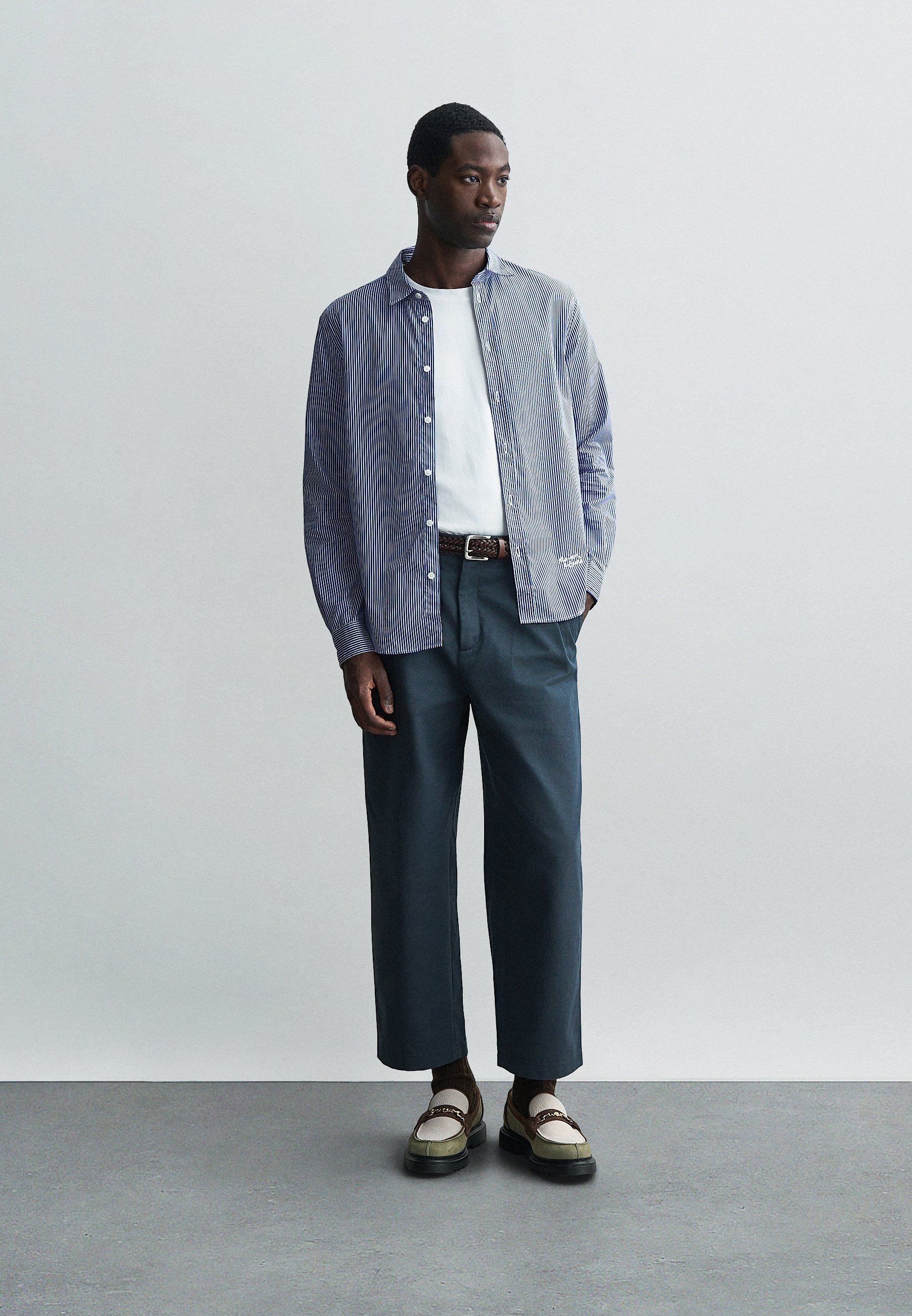 Maison Kitsuné HANDWRITING STRIPED CLASSIC - Shirt - navy/blue