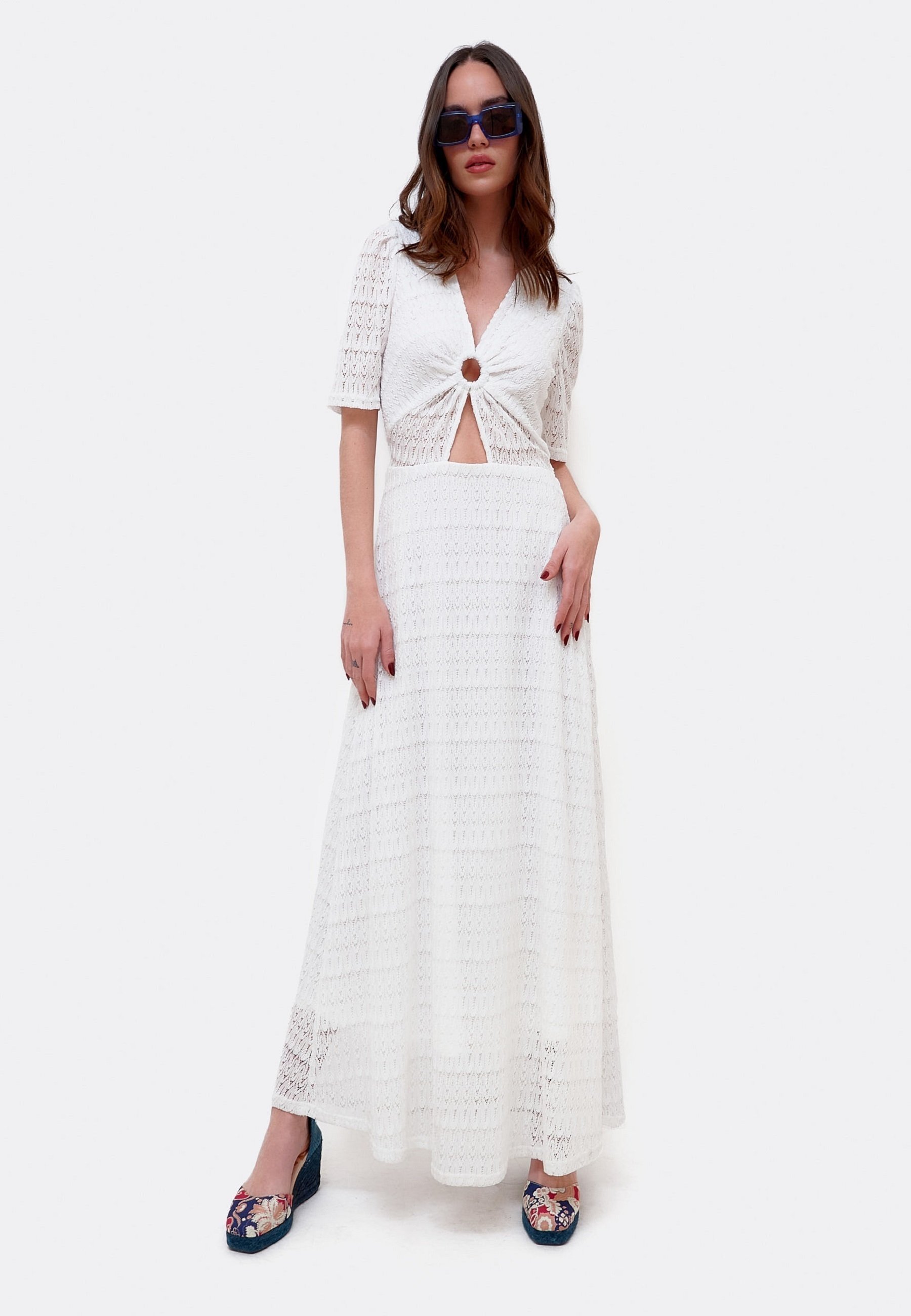 CUPLÉ Vestido largo - white/blanco - Zalando.es