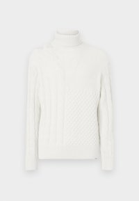 RELAXED CABLE ROLL NECK - Πουλόβερ - white