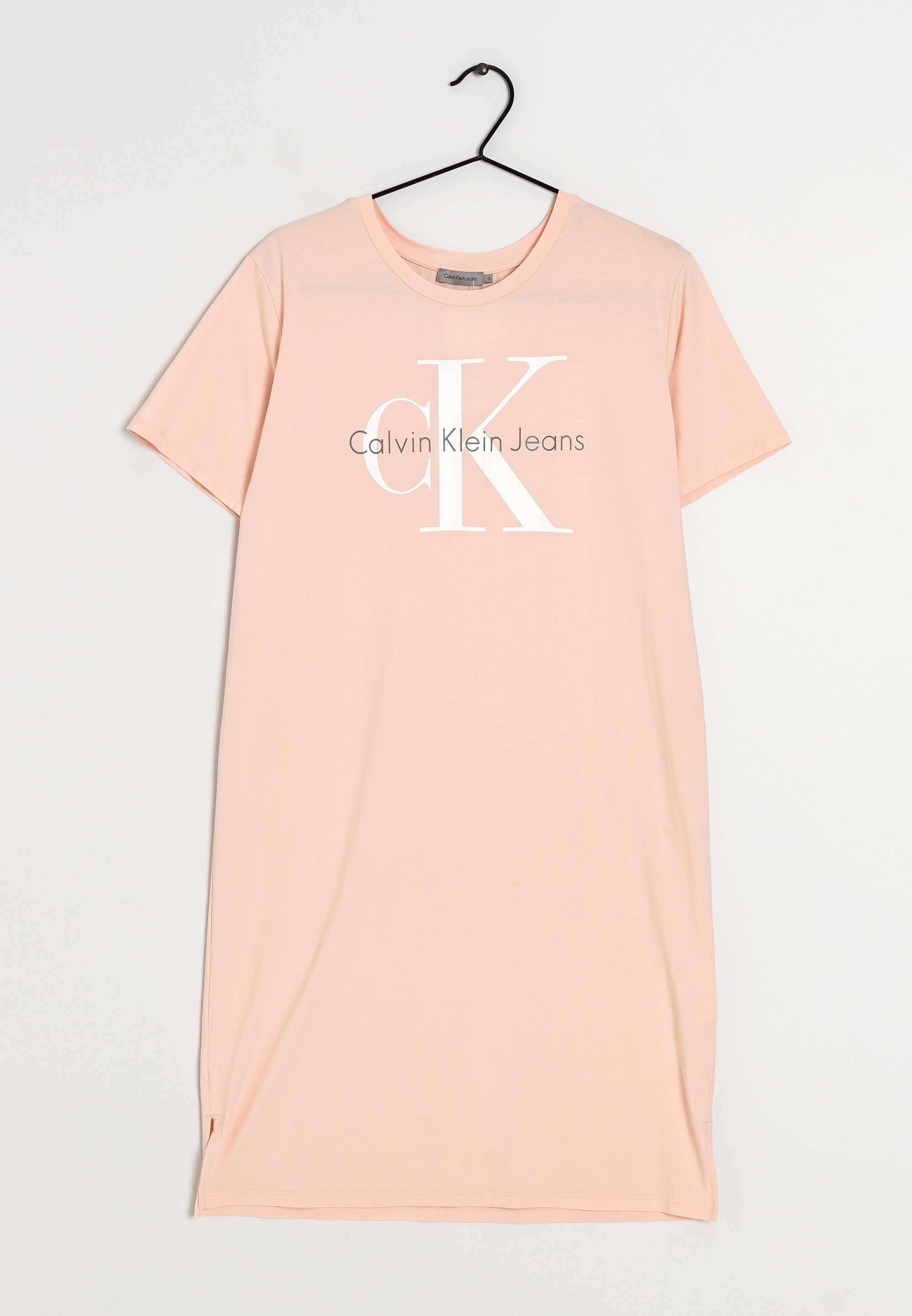 calvin klein t shirt dress pink Monogram Mini T-Shirt Dress