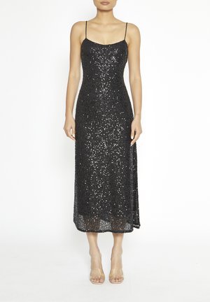 SEQUIN MIDI SLIP  - Cocktailjurk - black sequin