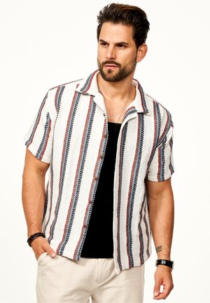 KURZARM RETRO-STRIPE - Hemd - blue russet