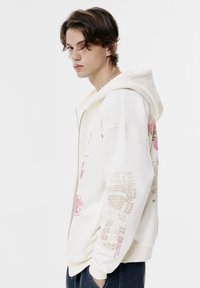 PULL&BEAR GRAPHIC Zip-up sweatshirt white Zalando