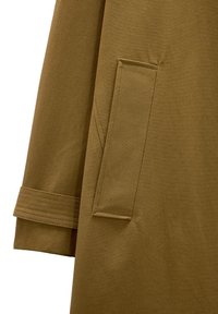 Olive zielony bawełniany materiał z naszywaną kieszeń i fakturowanym mankietem. Gładkie wykończenie z delikatnymi detalami w szwie.