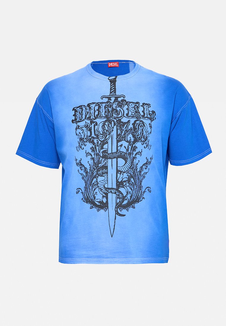 Diesel T-shirt print blauw