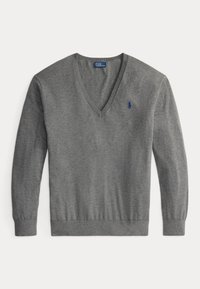 COTTON V-NECK SWEATER - Strikkegenser - antique heather