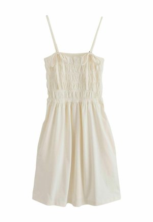 Next, REGULAR FIT - SQUARE NECK SHIRRED STRAPPY MINI DRESS . - Hverdagskjole - yellow