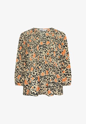Evans, LEOPARD PINTUCK - Pusero - brown
