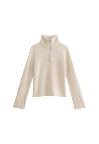 HALF ZIP - Stickad tröja - cream