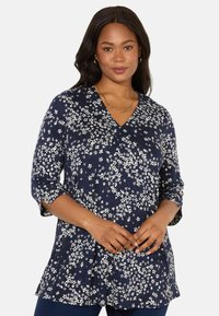 SPLIT SLEEVE  - Longsleeve - navy ditsy