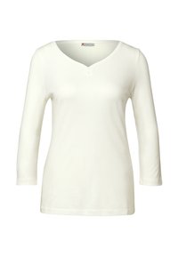 BASIC MIT KNOPFDETAIL - Camiseta de manga larga - weiß