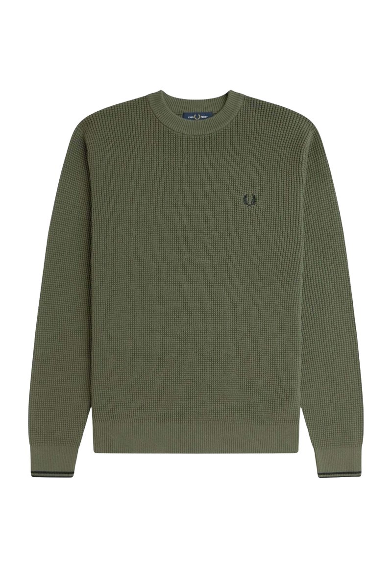 Fred Perry GIROCOLLO CON LAVORAZIONE GOFFRATA - Jersey de punto - verde ...