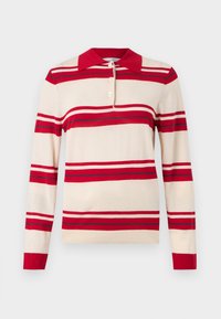 SLFTHEA COLLAR NECK - T-shirt à manches longues - birch/savvy red/outer space