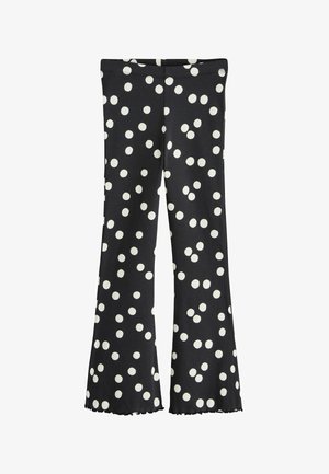 Next, RIB FLARE LEGGINGS. - REGULAR FIT - Leggings - black white spot