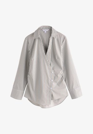 Next, REGULAR FIT - ASYMMETRIC LONG SLEEVE - Camicia - blue/brown stripe
