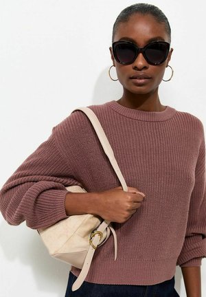 New Look, DARK  RIBBED  MEET THE JEAN JUMPER - Strickpullover - deep pink
