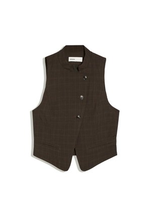 Bershka, DOUBLE-BREASTED BUTTONED - WAISTCOAT - Veste sans manches - mottled dark brown