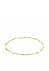 Guldig figaro kedja med växlande korta och långa länkar på vit bakgrund.