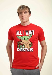 Star Wars STAR WARS THE MANDALORIAN CHRISTMAS BABY V UNISEX - T-shirts print - red